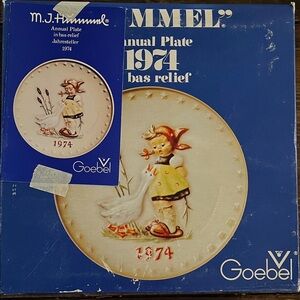 Goebel Hummel Plate with Child and Goose - 1974